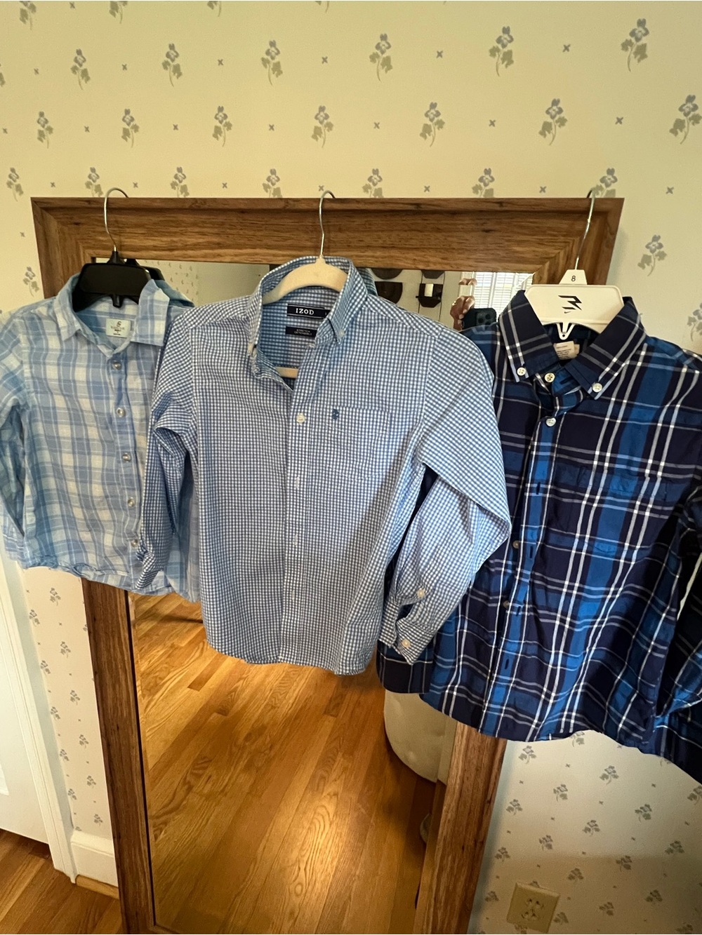 Boys size 8 bottom down collared shirts. 
Blue/Crew Cuts, IZOD, Classic Club.